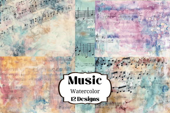 12 Watercolor Music Notes Backgrounds: A Designer's Guide