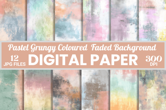 Coloured Grungy Faded Backgrounds Papers for Vintage Design