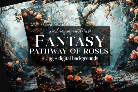 Fantasy Roses on the Path Backgrounds 6