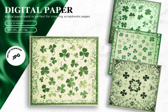 Festive St. Patrick's Day Clover Backgrounds for Creators