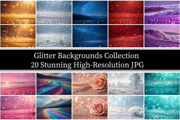 Glitter Backgrounds Collection: 20 Stunning High-Resolution JPGs