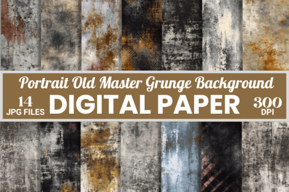 Old Master Grunge Backgrounds Paper Pack: Bold Vintage Textures