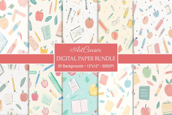 Pastel Back to School Doodle Backgrounds: Creative Uses