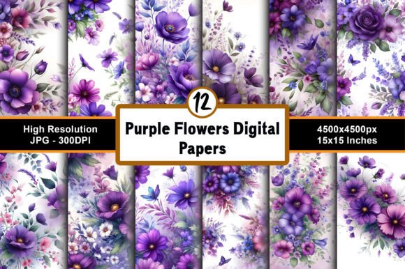 Purple Flowers Digital Paper: A Designer's Go-To Pattern