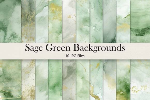 Sage Green Watercolor & Gold Backgrounds: A Designer's Secret