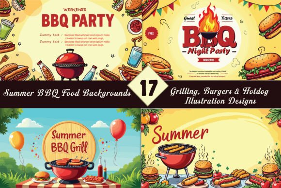 Summer BBQ Food Backgrounds: A Visual Toolkit for Festive Design