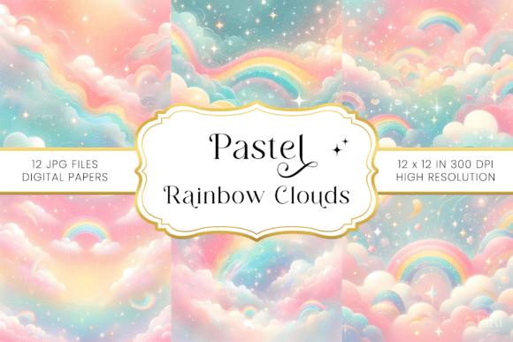 Unlocking Whimsy: Using Pastel Rainbow Clouds Backgrounds in Modern Design