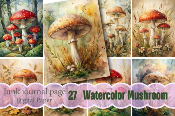 Watercolor Mushroom Paper Backgrounds: A Creative Toolkit