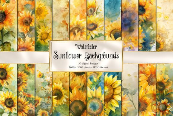 Watercolor Sunflower Backgrounds: A Burst of Artistic Charm